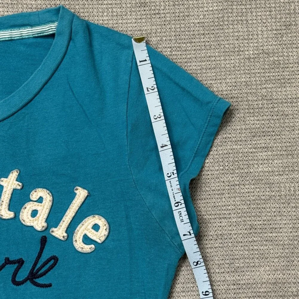 Aeropostale Womens Blue Graphic T-Shirt "New York" Embroidered Logo Medium - Picture 11 of 12